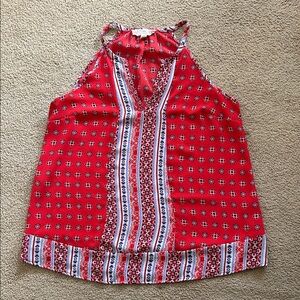 Pink Republic Red and White Patterned Blouse